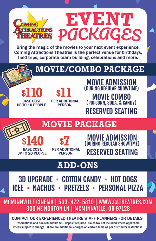 McMinnville Cinema Event Packages