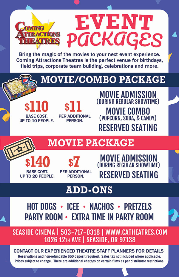 Seaside Cinema Event Packages